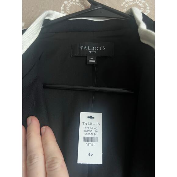 NWT Talbots Military Officer Jacket Gold Buttons Black W/ White Trim Jacket - Picture 8 of 10